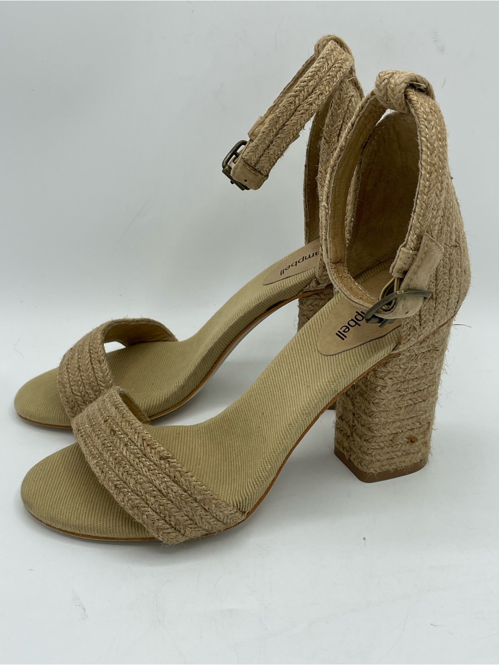 Jeffrey Campbell Row Boat Braided Jute Wrapped Ankle-Strap Block Heel Sandals